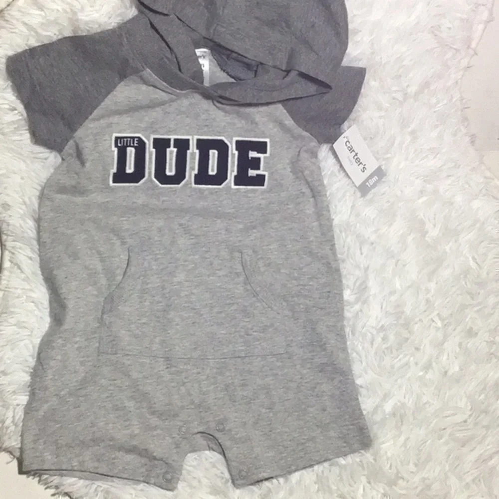 Carter’s Little Dude Hooded One Piece- 18 …